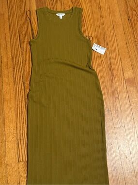 Nine West Olive Ribbed Tank Dress Size Medium